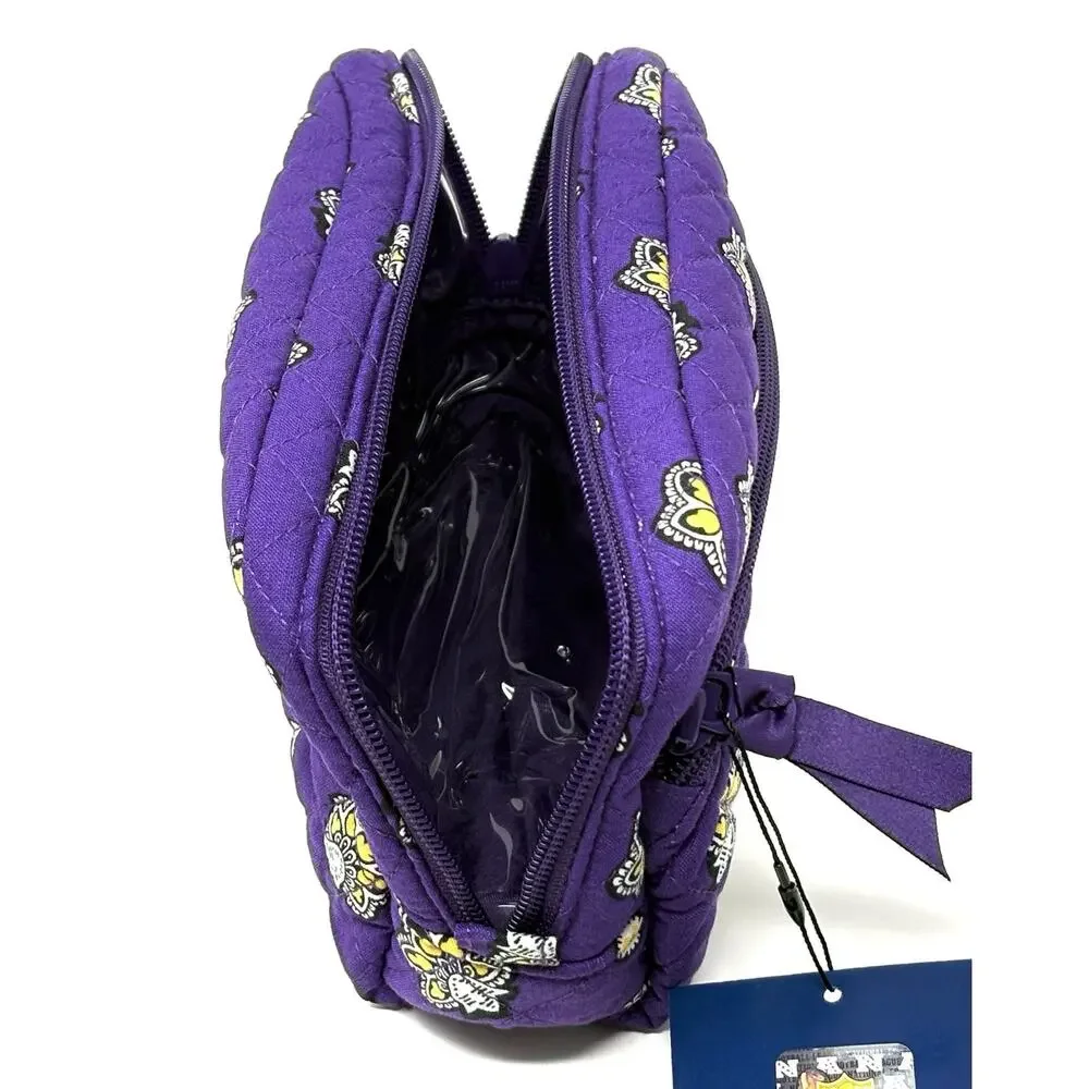 Vera Bradley NFL Minnesota MN Vikings Makeup Medium Cosmetic Bag Pouch NWT